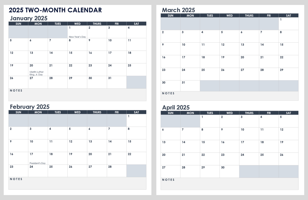 15 Free 2025 Monthly Calendar Templates | Smartsheet | Calendar 2025