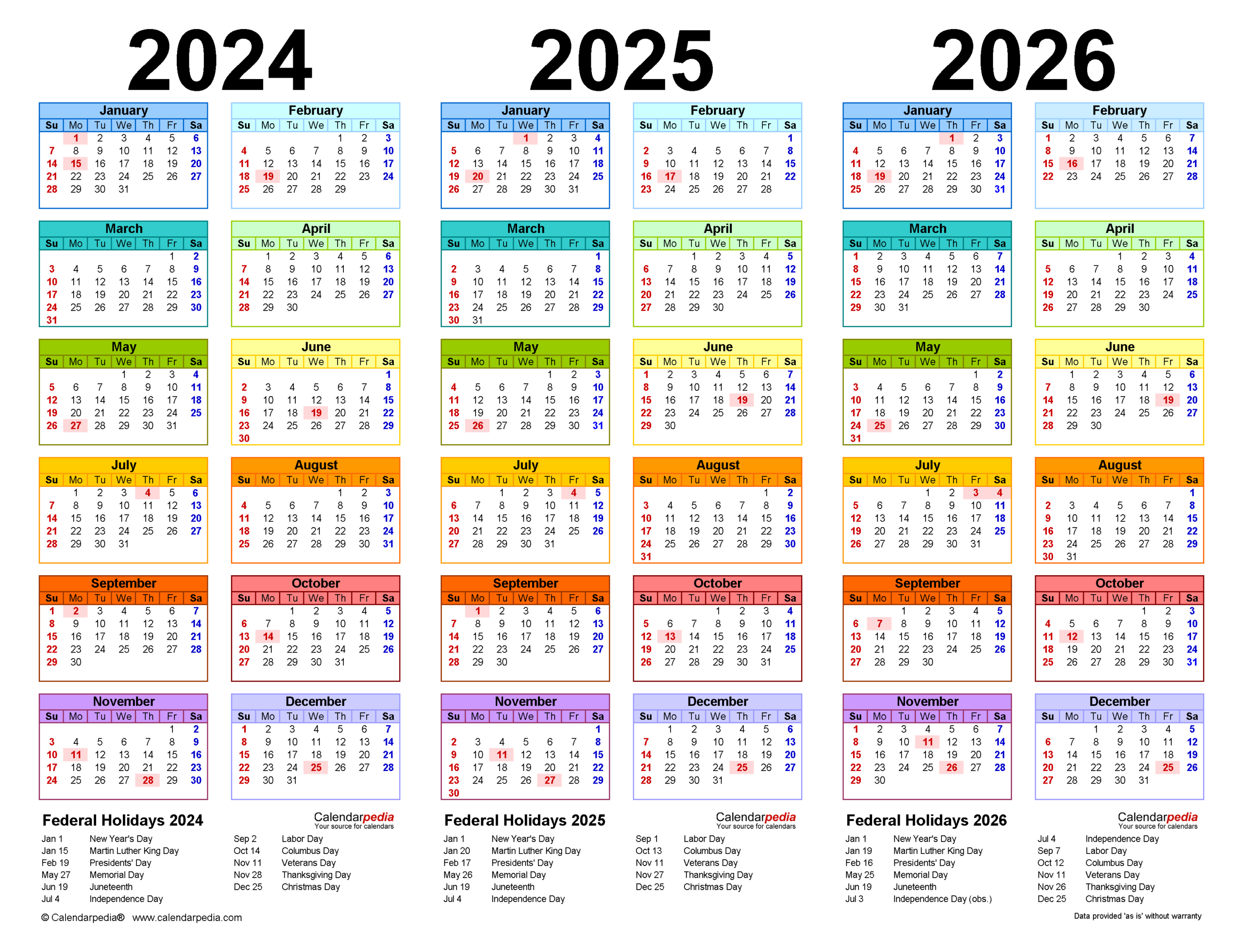 2024-2026 Three Year Calendar - Free Printable Pdf Templates | 3 Year Calendar 2025 To 2026 Printable