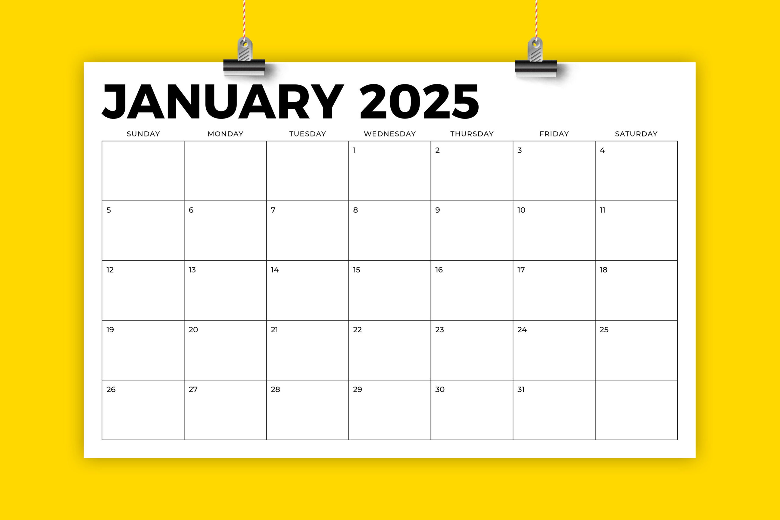 2025 11 X 17 Inch Calendar Template | 2025 Calendar Printable 11x17