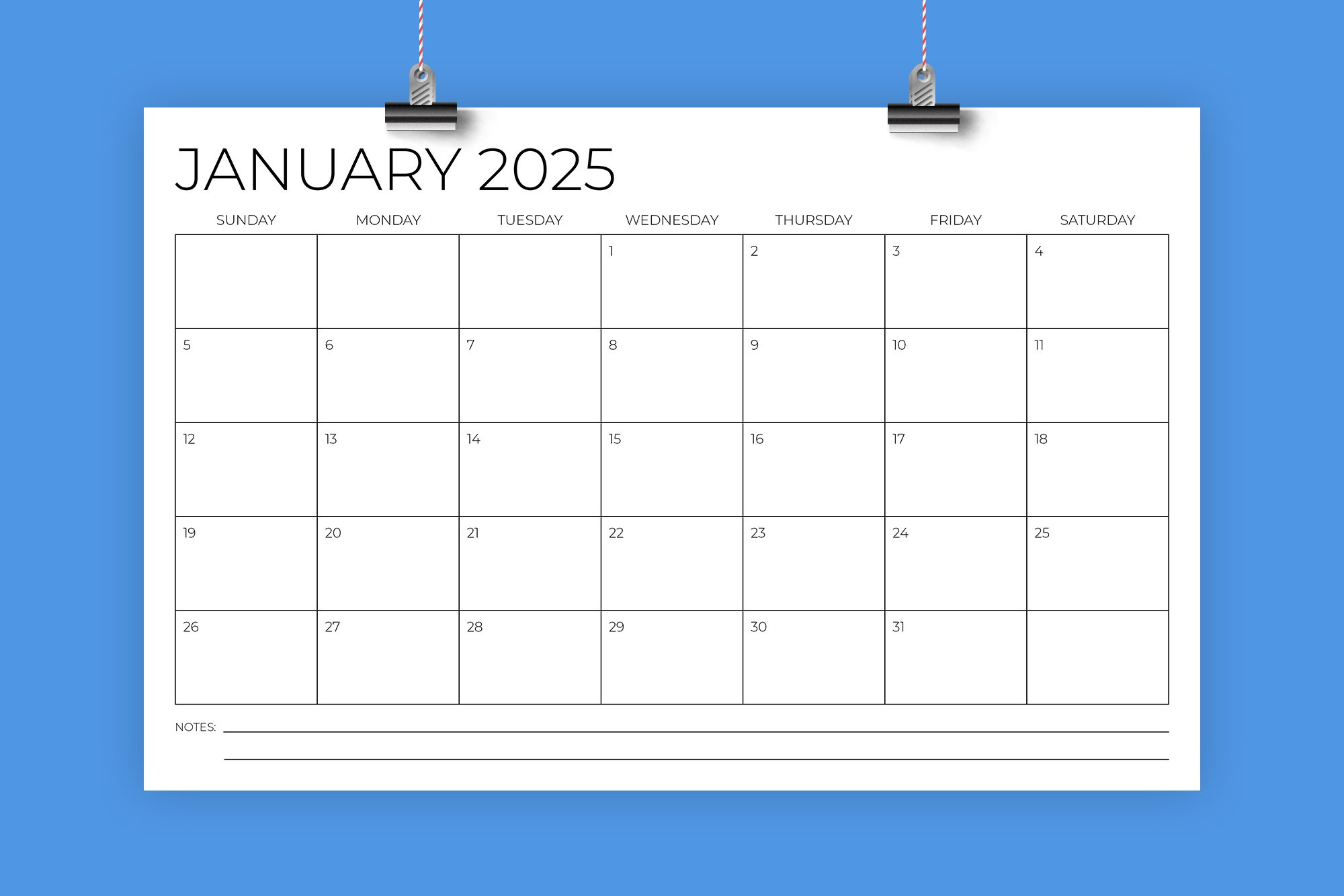 2025 11X17 Calendar Template | 2025 Calendar Printable 11x17