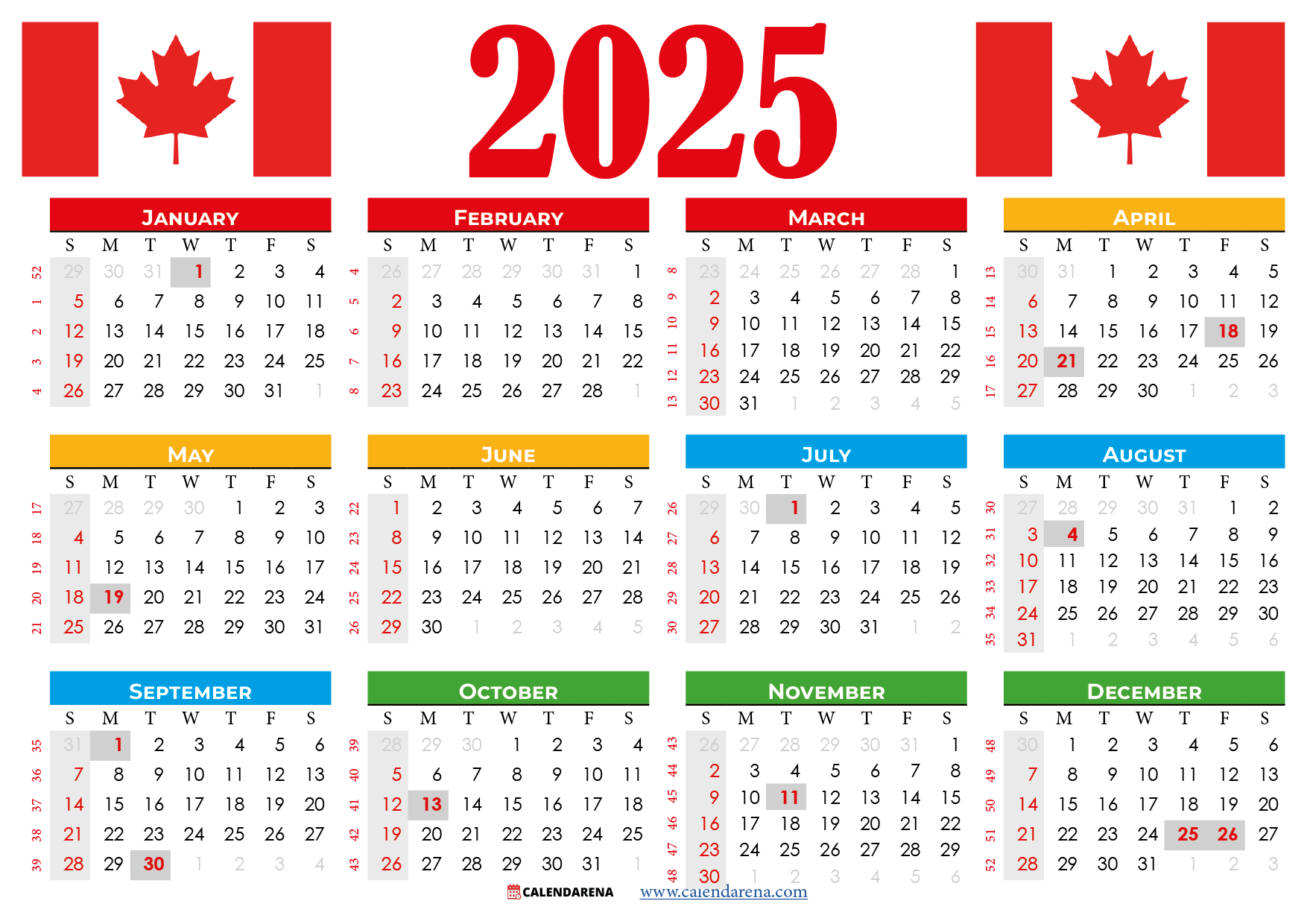 2025 Calendar Canada In 2024 | August Calendar, September Calendar | 2025 Calendar Canada Printable