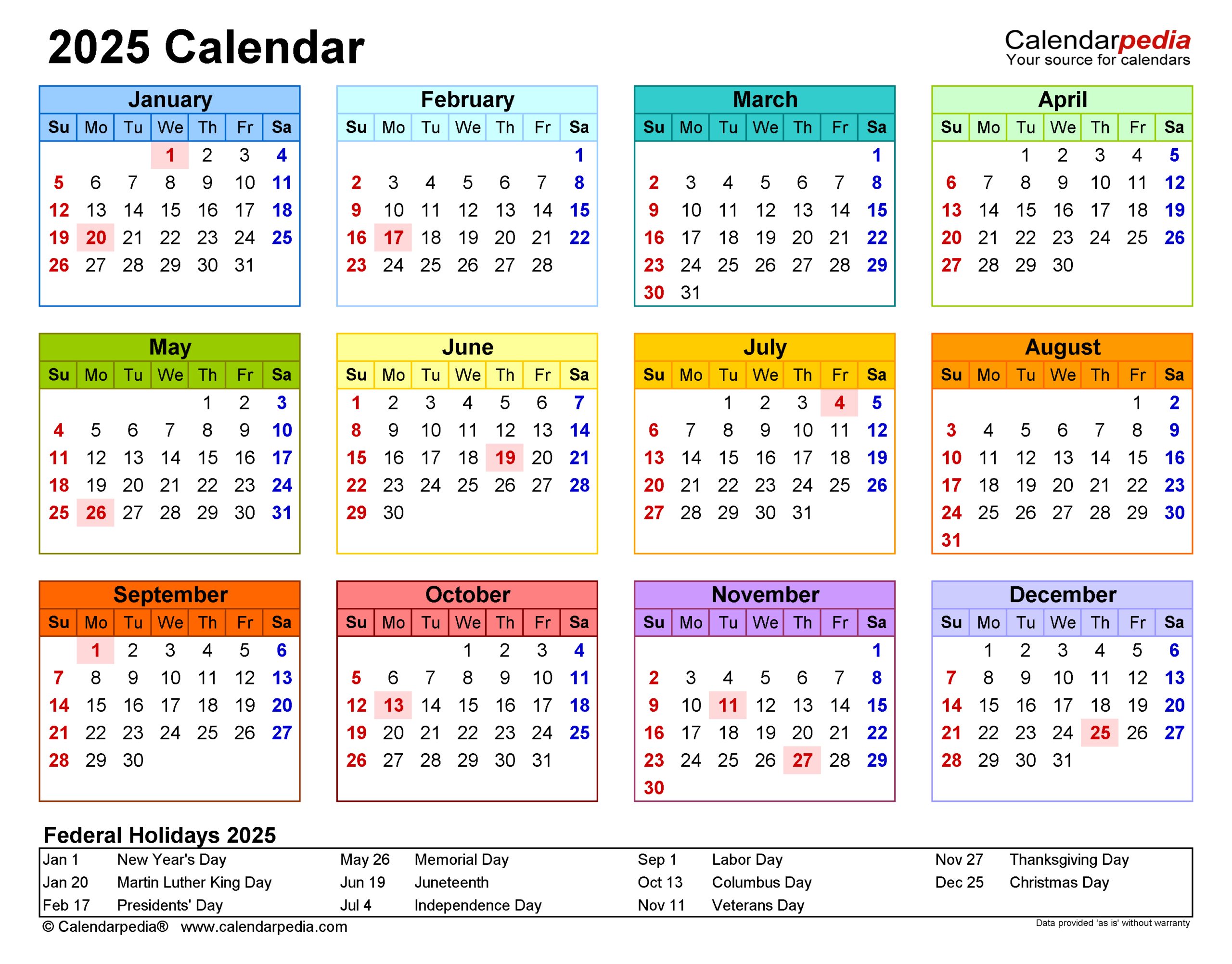 2025 Calendar - Free Printable Pdf Templates - Calendarpedia | 2025 Pocket Calendar Printable