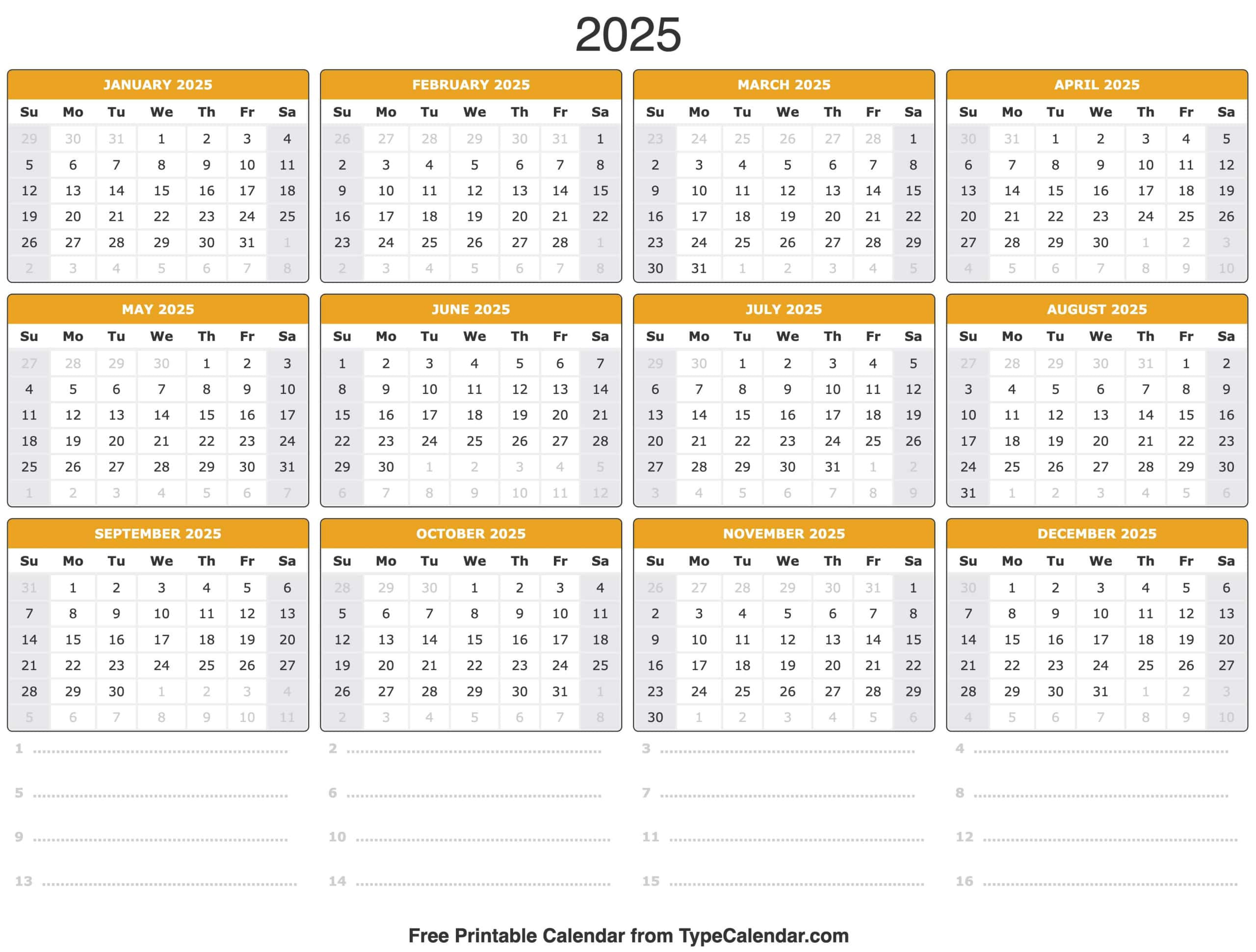 2025 Calendar - Printable Calendar 2025 With Holidays | Basic 2025 Calendar Printable