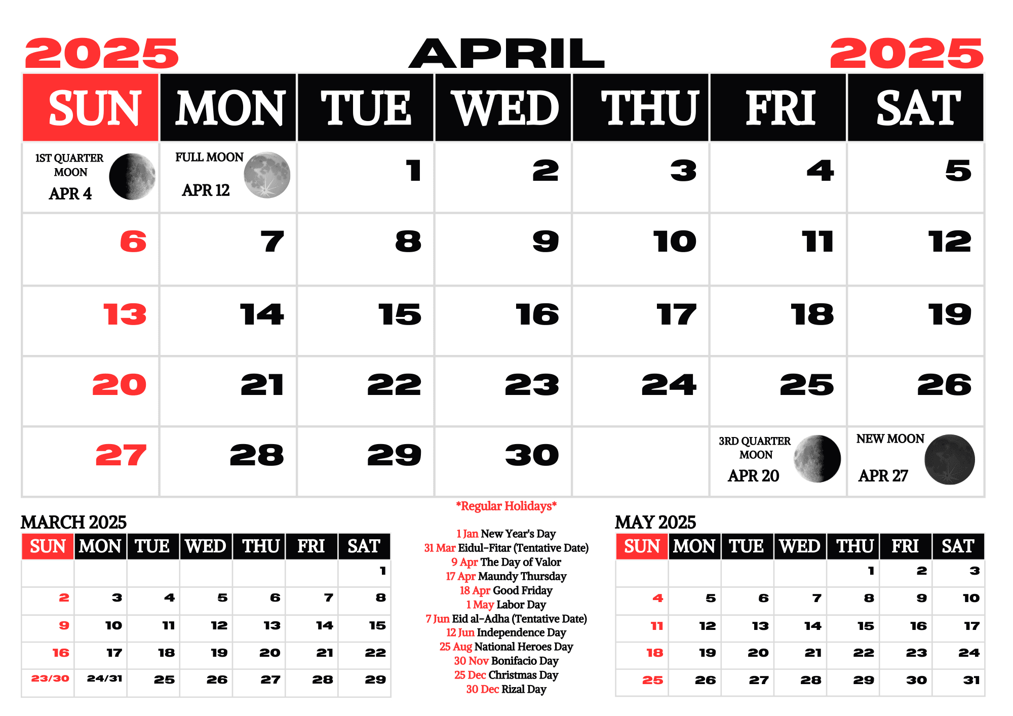 2025 Calendar With Moon Phasesllagasmarylie - Raket.ph | Calendar 2025