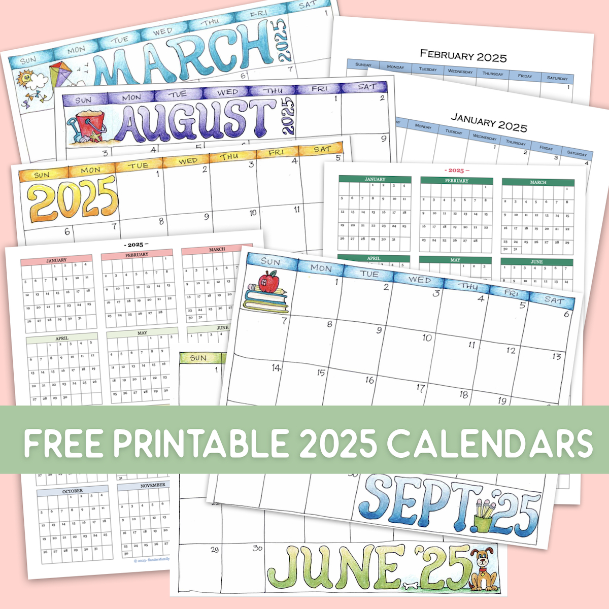 2025 Calendars - Flanders Family Home Life | Printable Family Calendar 2025