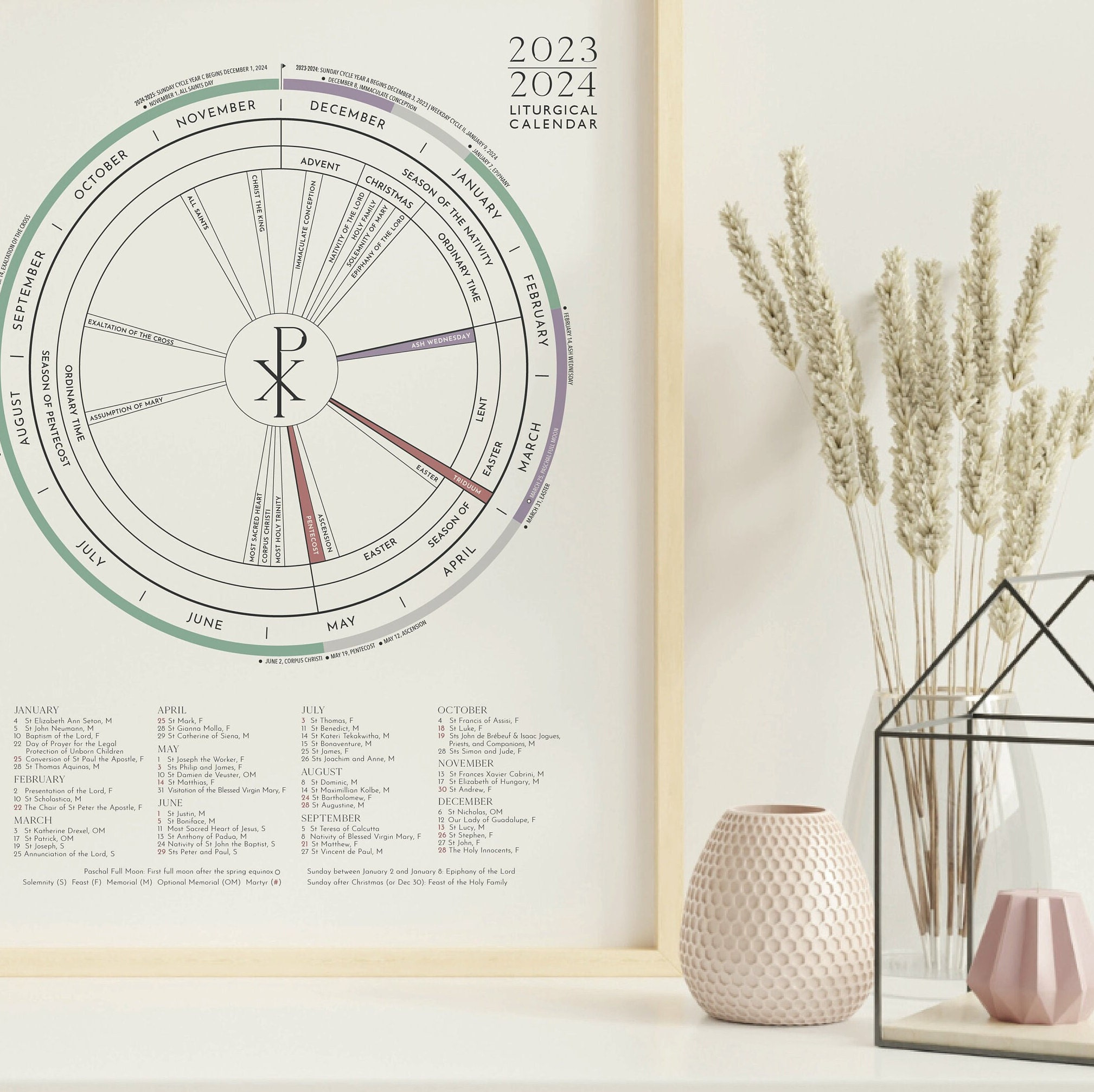 2025 Liturgical Catholic Calendar - Etsy | Calendar 2025