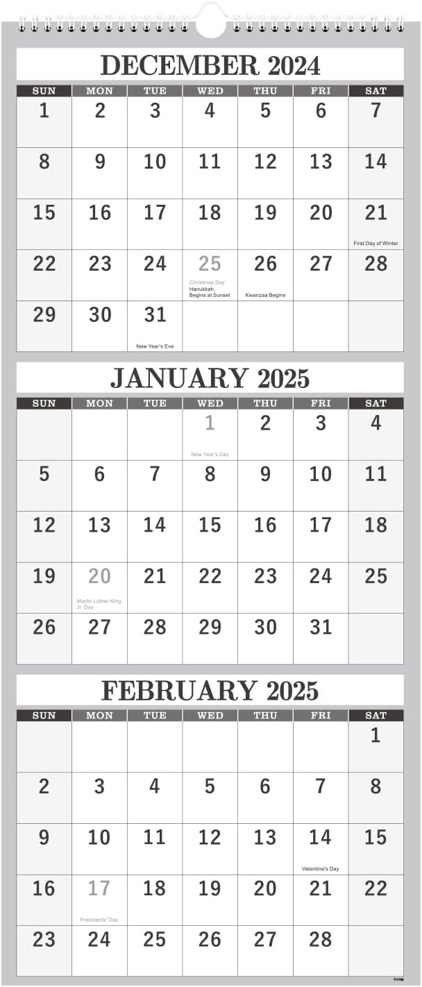 2025 Wall Calendar – 3 Month Calendar Vertical Germany | Ubuy | Large Wall Calendar 2025 Printable