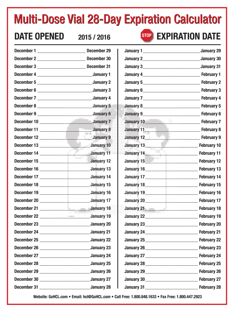 28 Day Expiration Calendar 2024: Fill Out &amp; Sign Online | Dochub | Printable Multi Dose Vial 28 Day Expiration Calendar 2024 - 2025