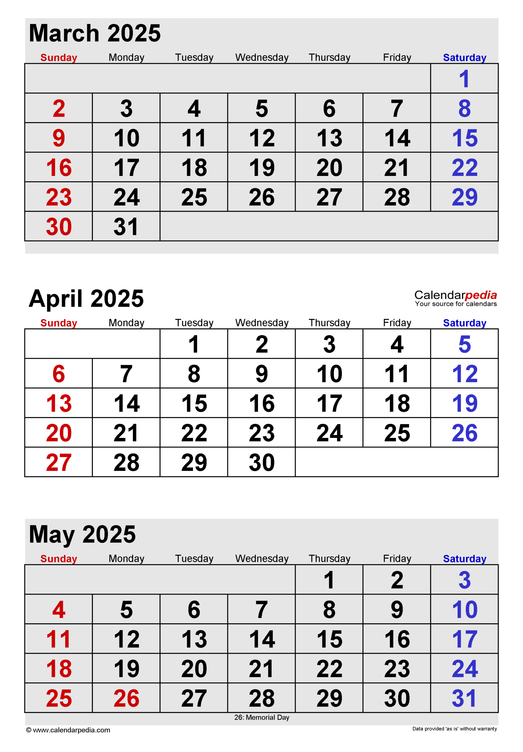 April 2025 Calendar | Templates For Word, Excel And Pdf |  Calendar 2025