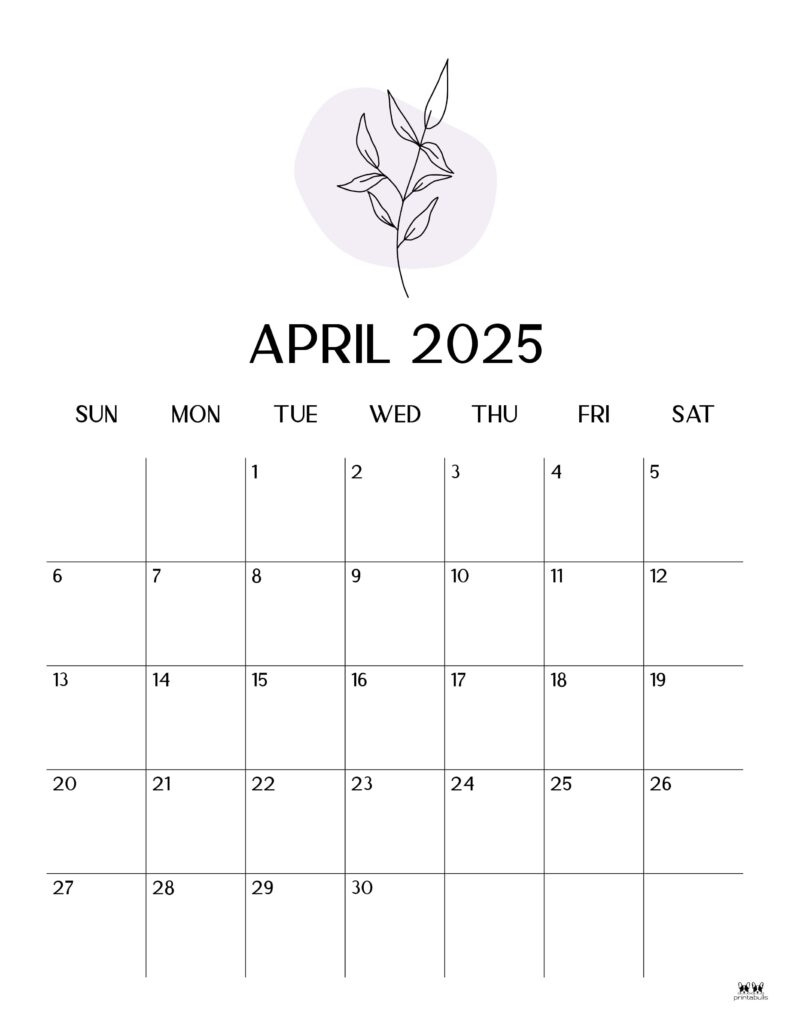 April 2025 Calendars - 107 Free Printables | Printabulls | Calendar 2025