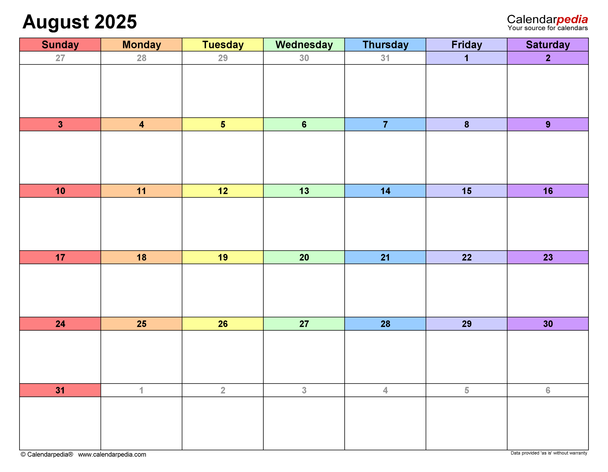 August 2025 Calendar | Templates For Word, Excel And Pdf | Printable Calendar August 2025-May 2025