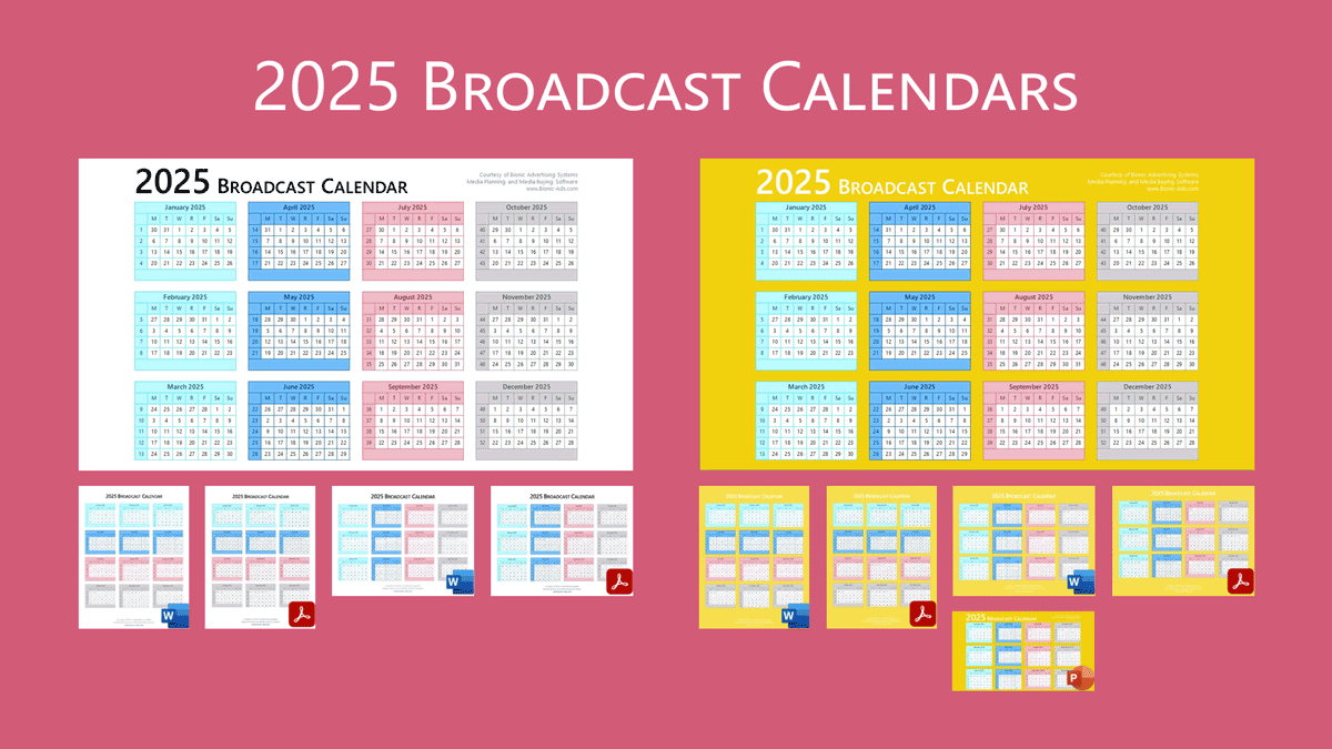 Broadcast Calendar 2025 – Free Downloads – Customizable | 2025 Broadcast Calendar Printable