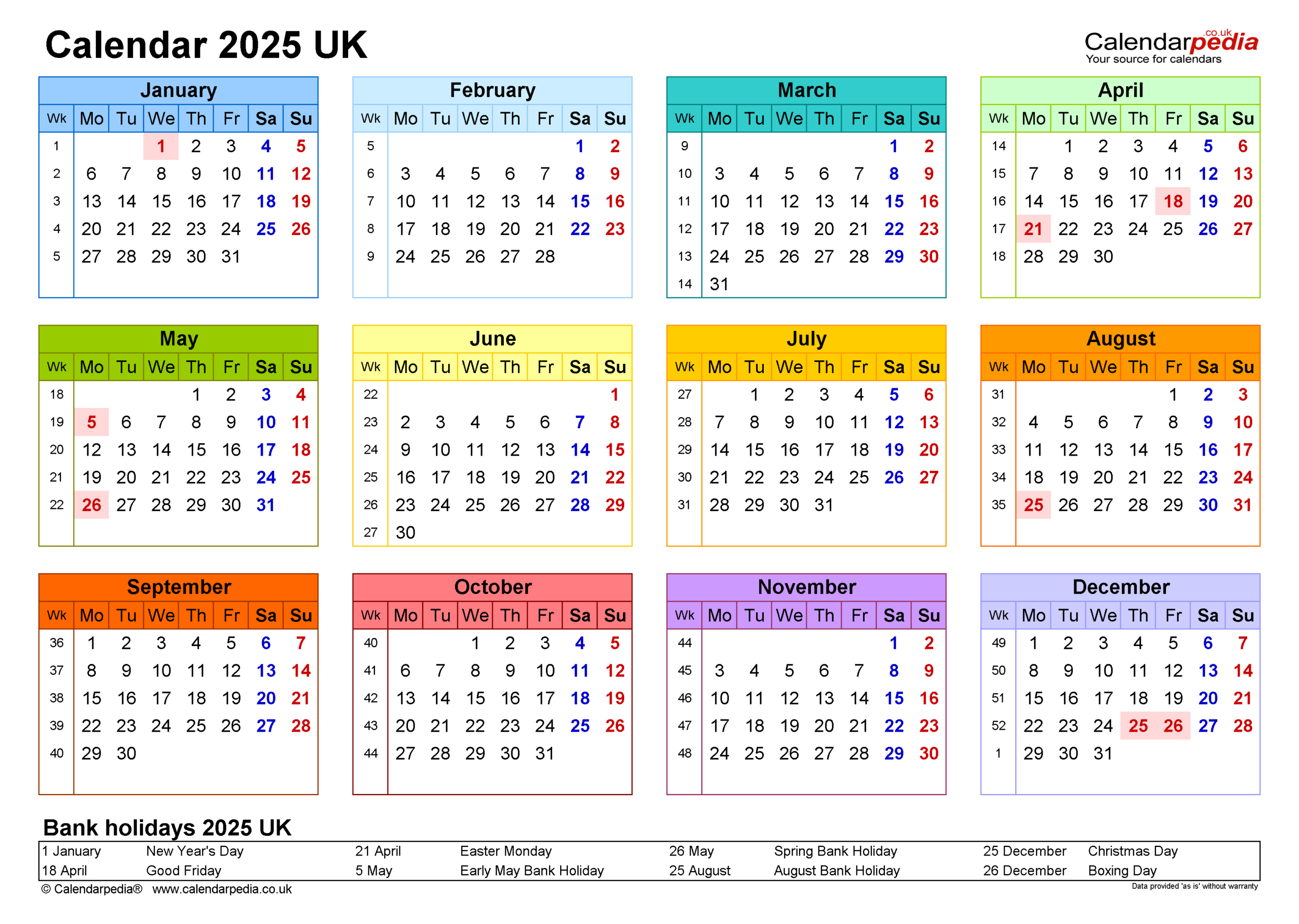 Calendar 2025 (Uk) - Free Printable Microsoft Excel Templates | Calendar 2025