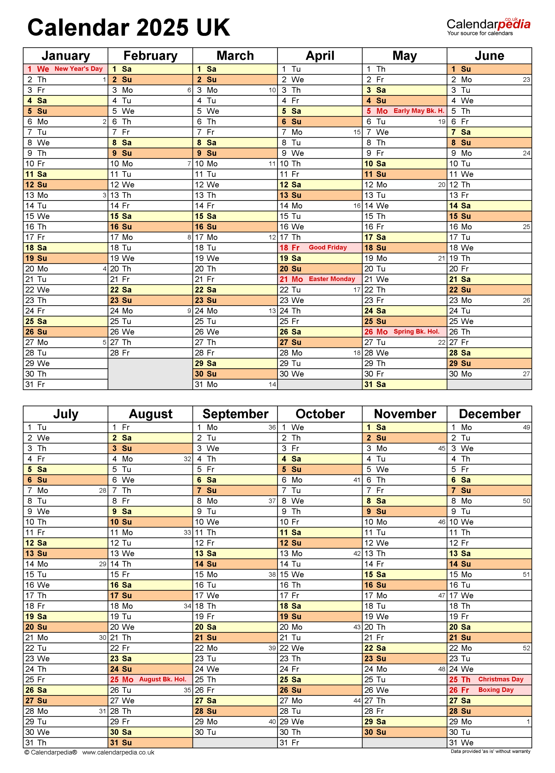 Calendar 2025 (Uk) - Free Printable Pdf Templates | 2025 6 Month Calendar Printable