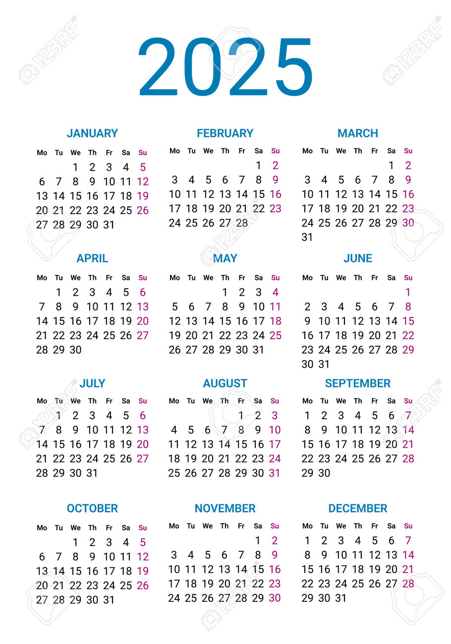 Calendar 2025 Year, Design Template Week Starts On Sunday. Simple | Free Printable Wallet Calendar 2025