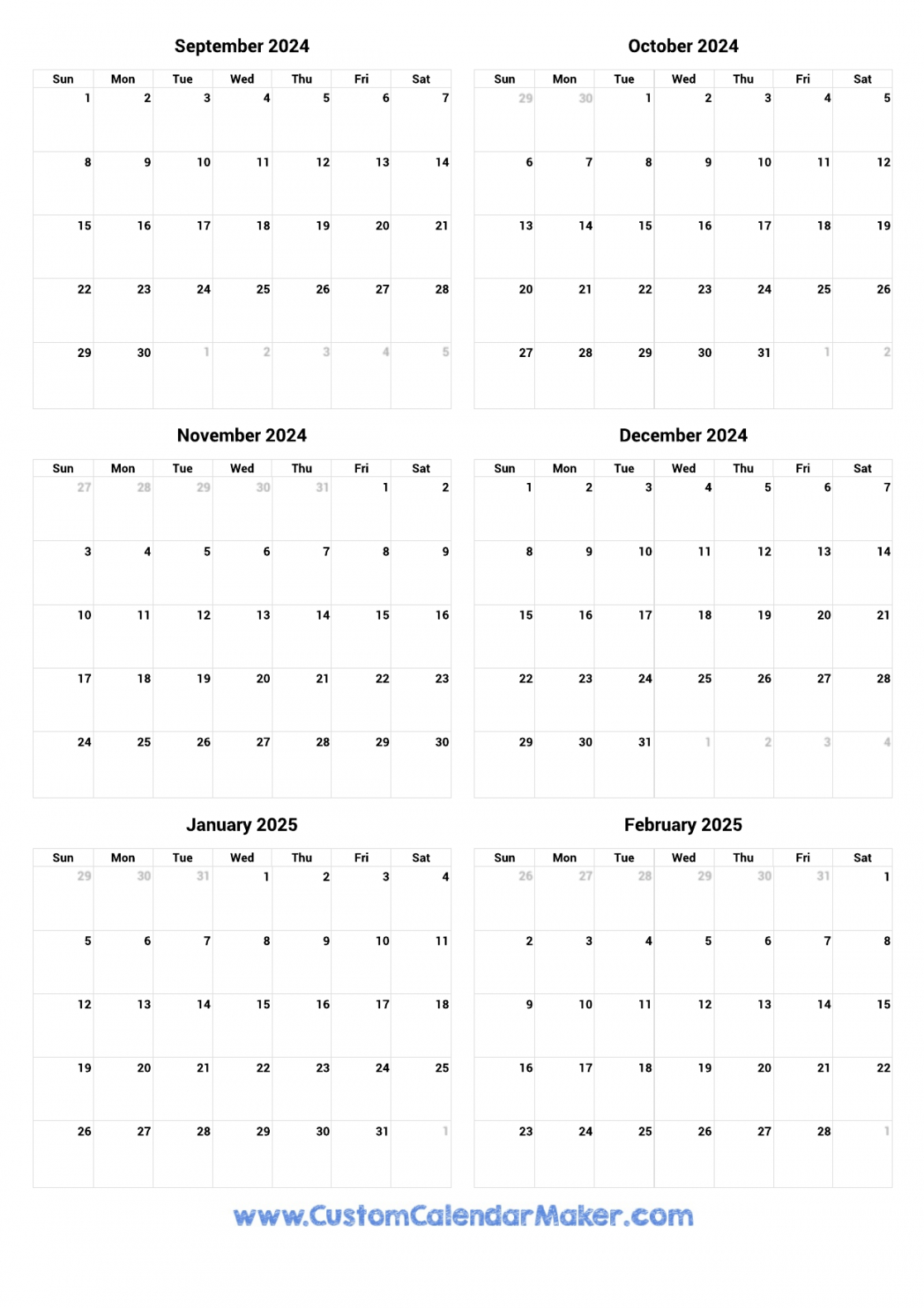 Calendar From September 2024 To June 2025 | September 2024 to June 2025 Calendar Printable Free