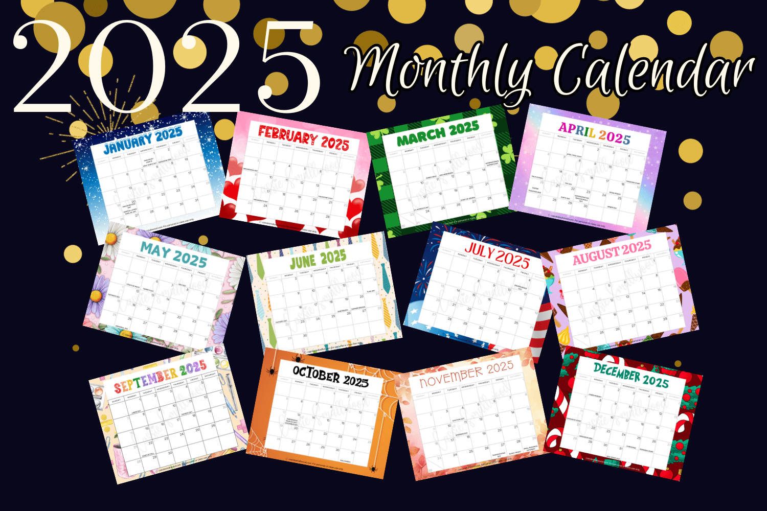 Cute 2025 Free Printable Monthly Calendars - Cassie Smallwood | Calendar 2025