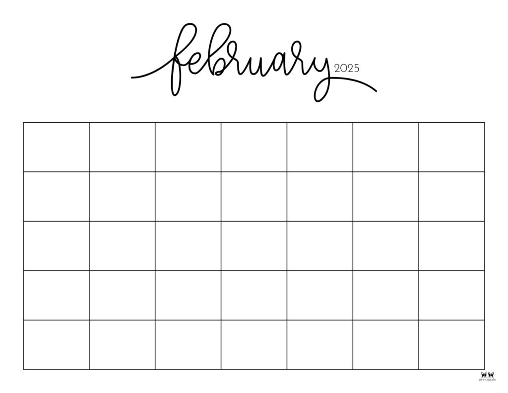 February 2025 Calendars - 107 Free Printables | Printabulls | Calendar Template February 2025 Printable