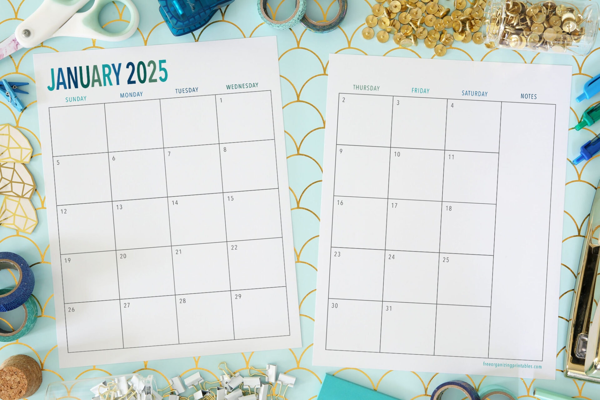 Free Printable 2 Page Blank Monthly Calendar 2025 | 2 Month Printable Calendar 2025