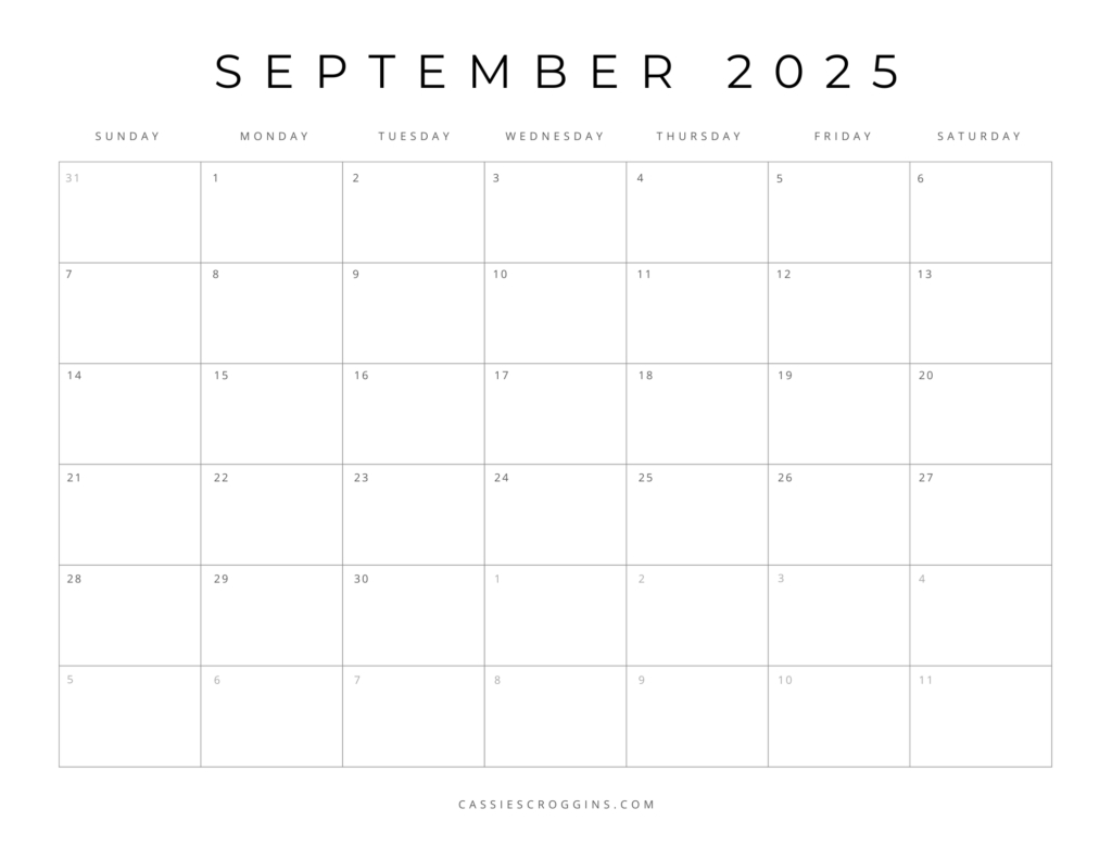 Free Printable 2025 Blank Calendar Templates (All 12 Months) | Blank March 2025 Calendar Printable