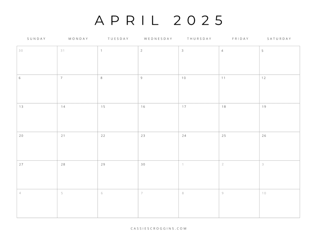 Free Printable 2025 Blank Calendar Templates (All 12 Months) | Calendar 2025