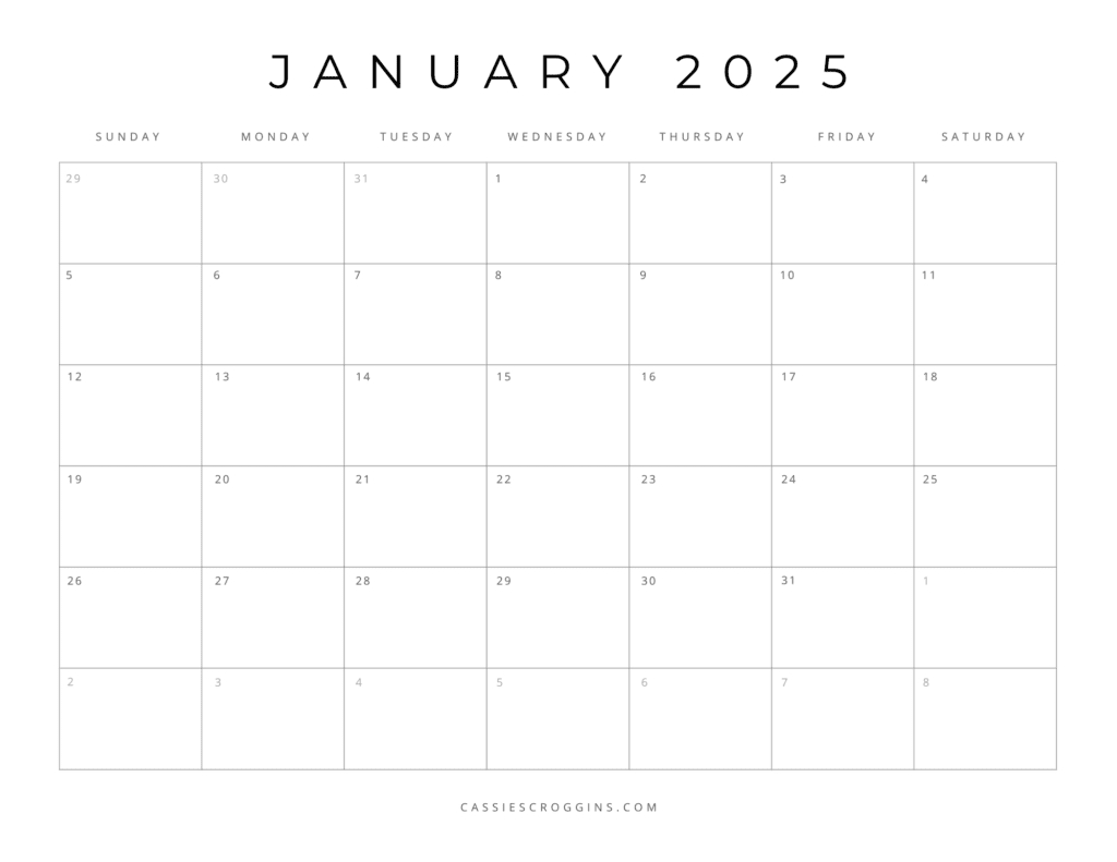 Free Printable 2025 Blank Calendar Templates (All 12 Months) |  Calendar 2025