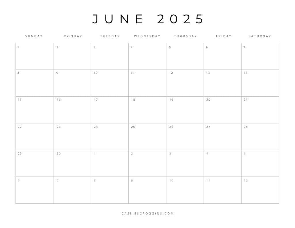 Free Printable 2025 Blank Calendar Templates (All 12 Months) | Calendar 2025