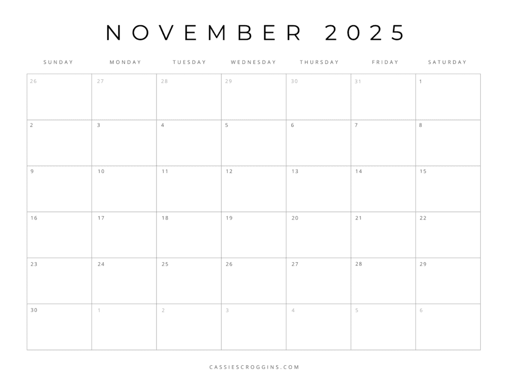 Free Printable 2025 Blank Calendar Templates (All 12 Months) | Free Printable Fillable 2025 Calendar Template