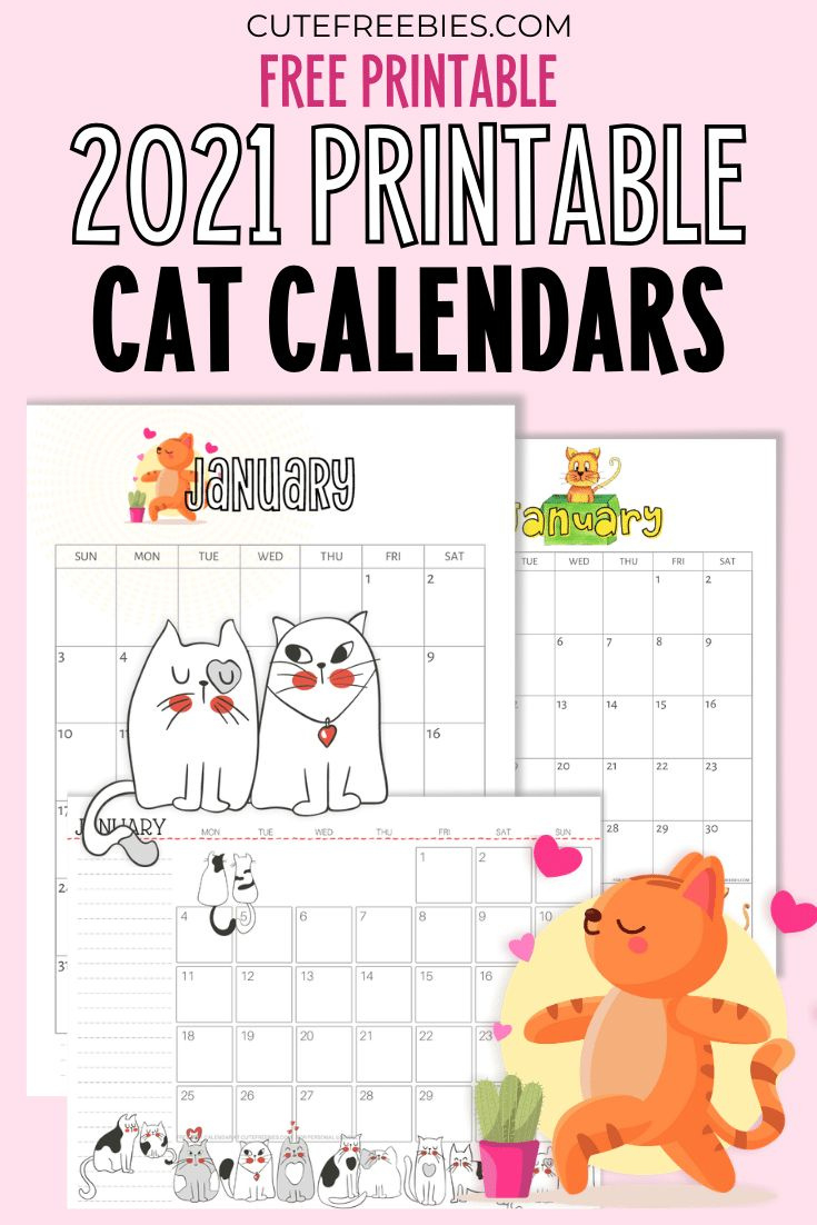 Free Printable 2025 Cat Calendar – Super Cute - Cute Freebies For You | Calendar 2025