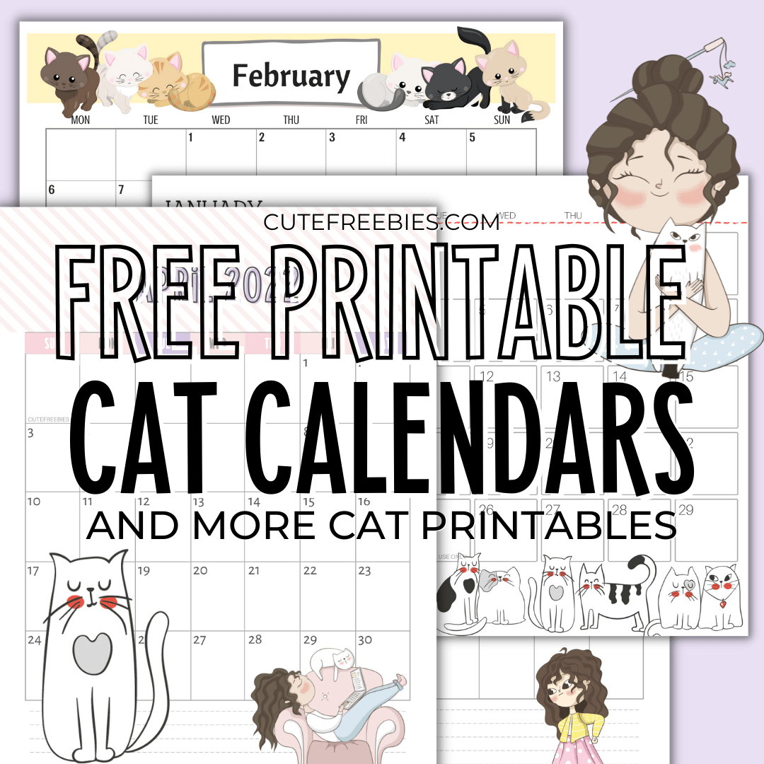 Free Printable 2025 Cat Calendar – Super Cute - Cute Freebies For You | Free Printable Cat Calendar 2025