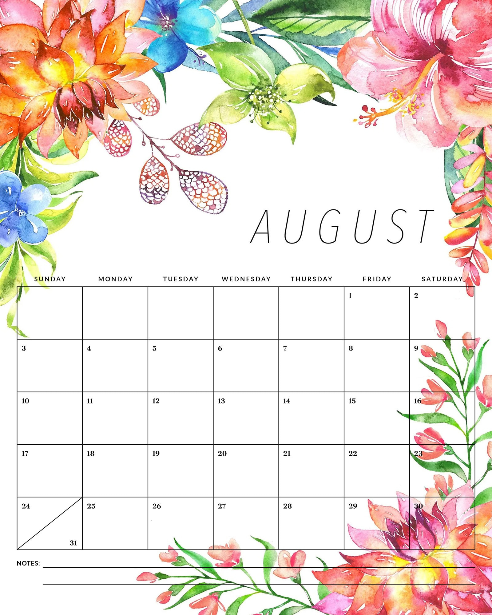 Free Printable 2025 Floral Calendar - The Cottage Market | 2025 Calendar Printable Floral