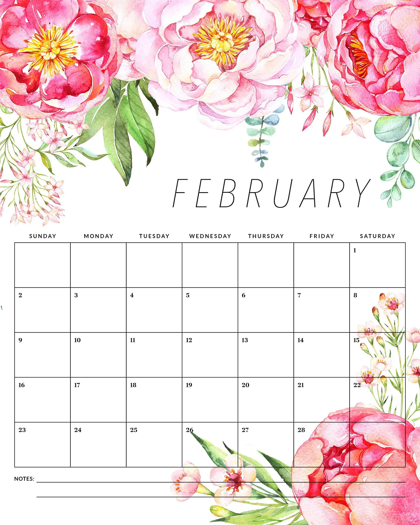 Free Printable 2025 Floral Calendar - The Cottage Market | Free Printable Floral Calendar 2025