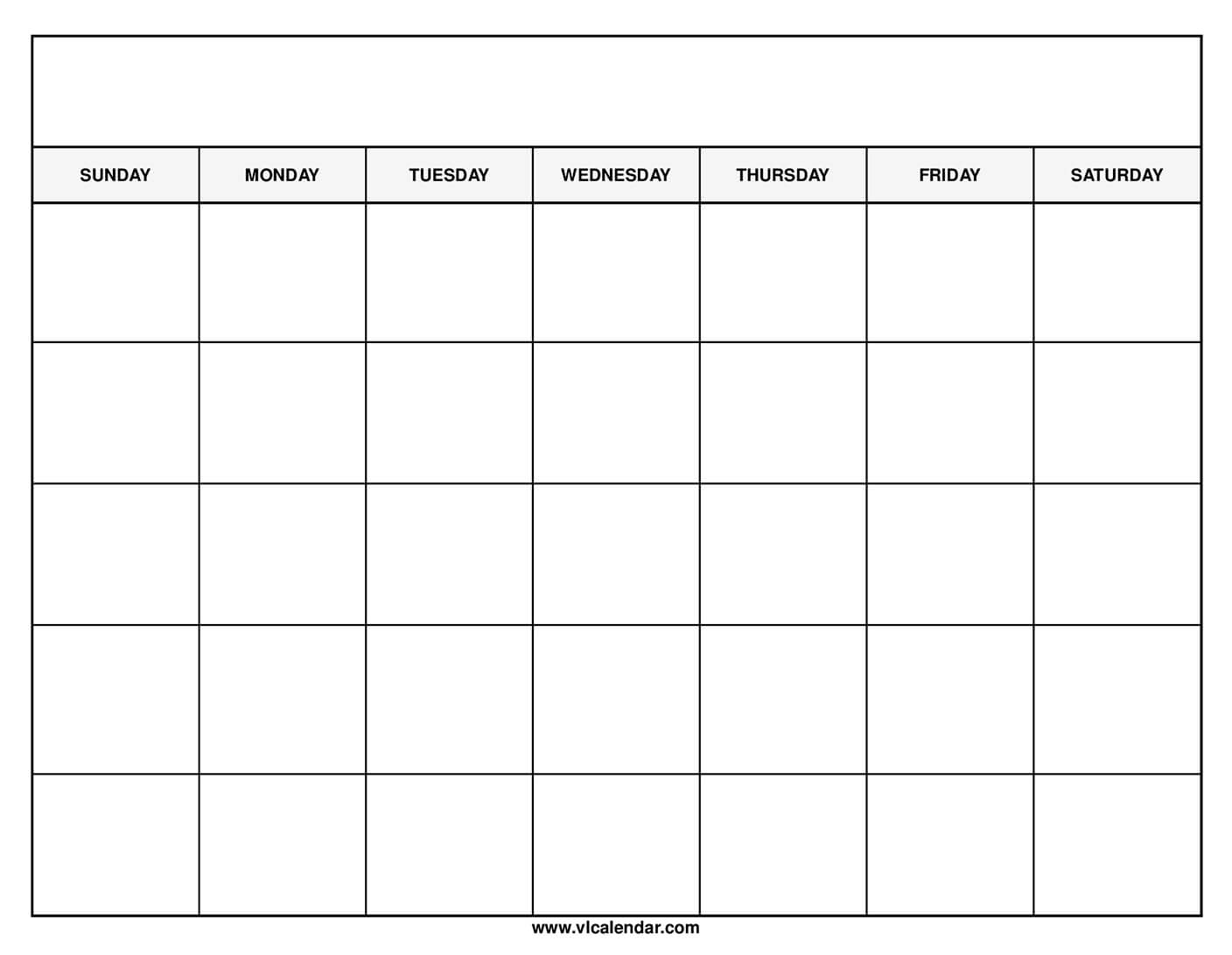 Free Printable Blank Calendar Template | Free Printable Blank Calendar Template 2025