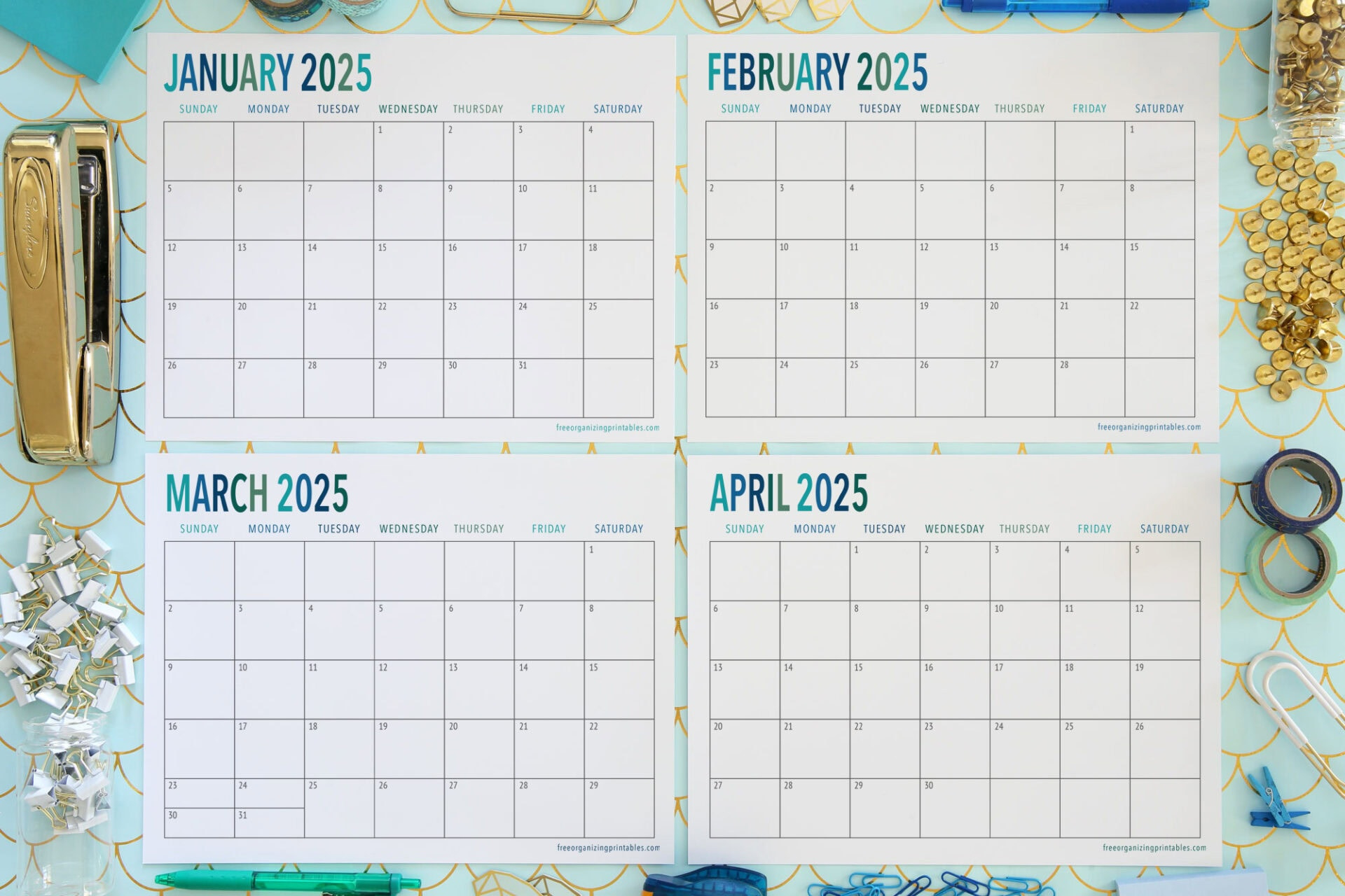 Free Printable Calendar 2025 | Free Organizing Printables | January February March 2025 Calendar Printable