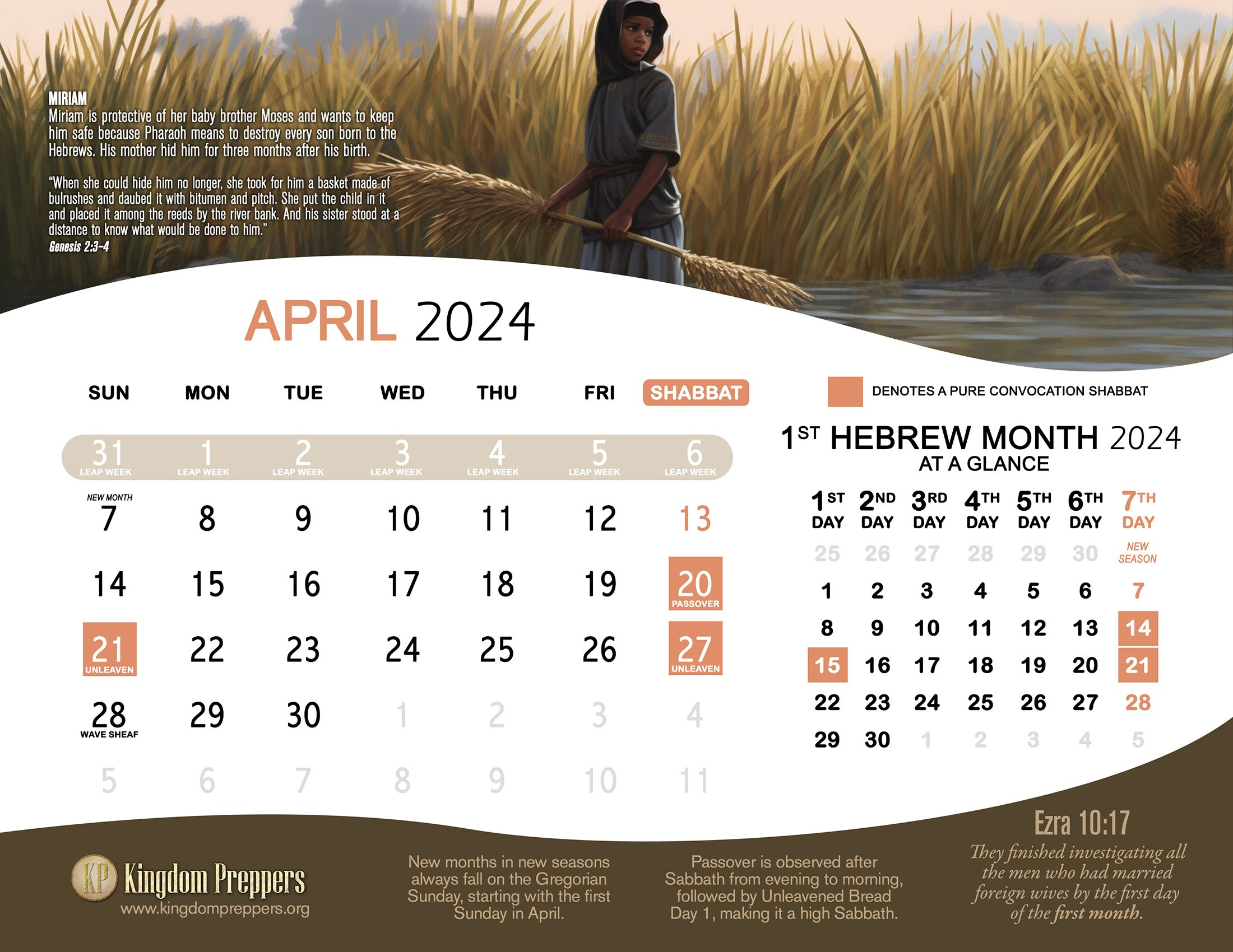 Hebrew Israelite Calendar (2024-2025) — Kingdom Preppers | Hebrew Calendar 2025 Printable