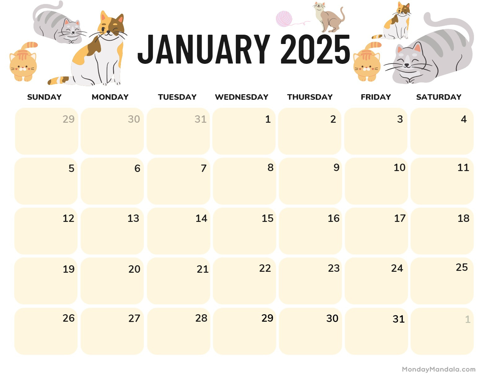 January 2025 Calendar (52 Free Pdf Printables) |  Calendar 2025