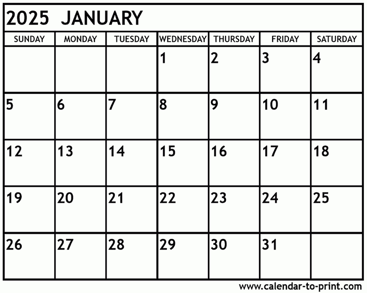 January 2025 Calendar Printable | Calendar 2025