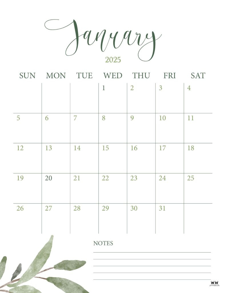 January 2025 Calendars - 107 Free Printables | Printabulls | Calendar 2025