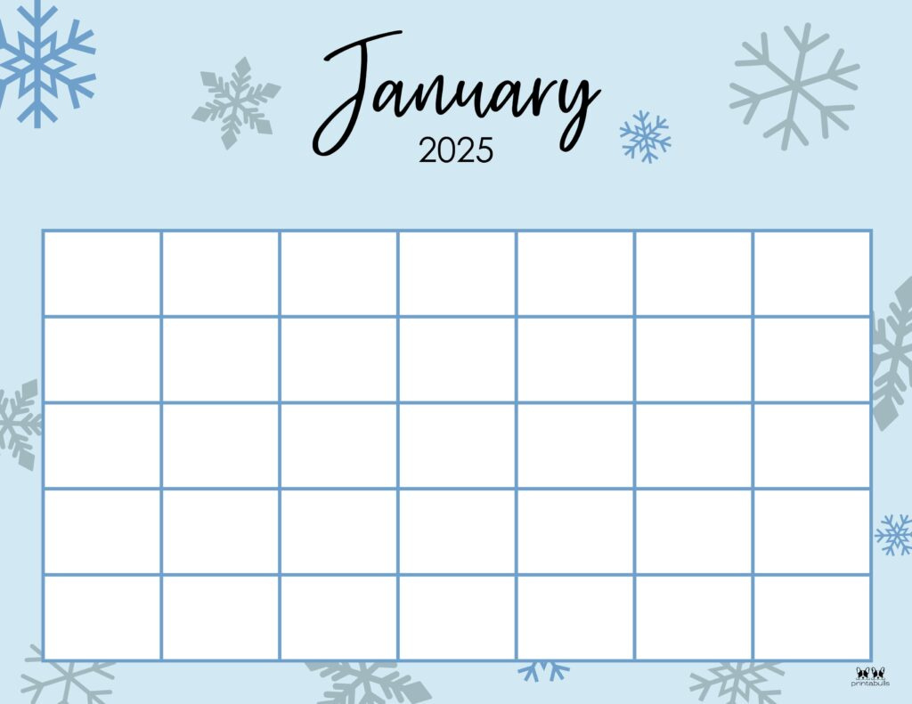 January 2025 Calendars - 107 Free Printables | Printabulls | Jan Calendar 2025 Printable