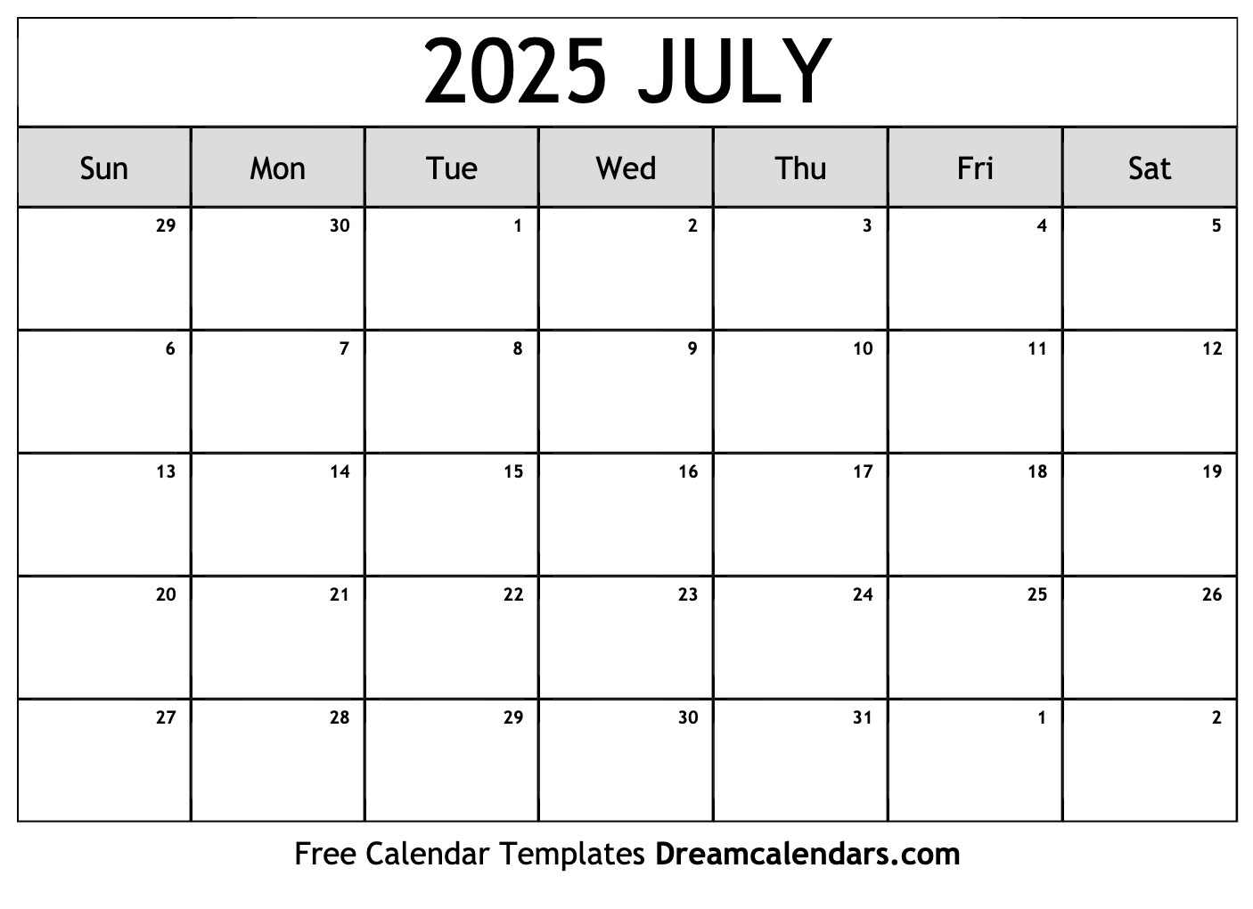 July 2025 Calendar - Free Printable With Holidays And Observances | 2025 July Calendar Printable