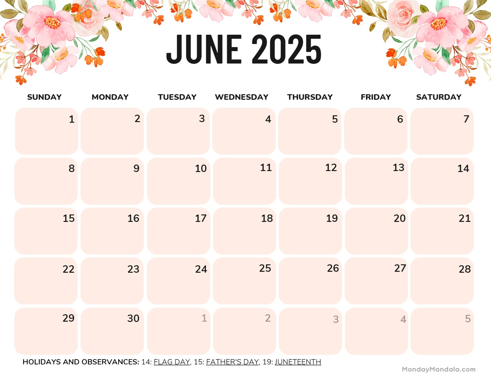 June 2025 Calendar (52 Free Pdf Printables) | Calendar 2025