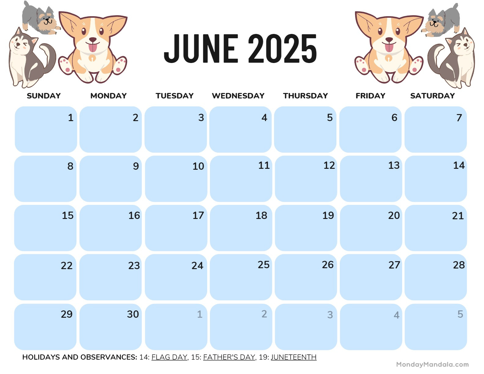 June 2025 Calendar (52 Free Pdf Printables) | Cute June 2025 Calendar Printable