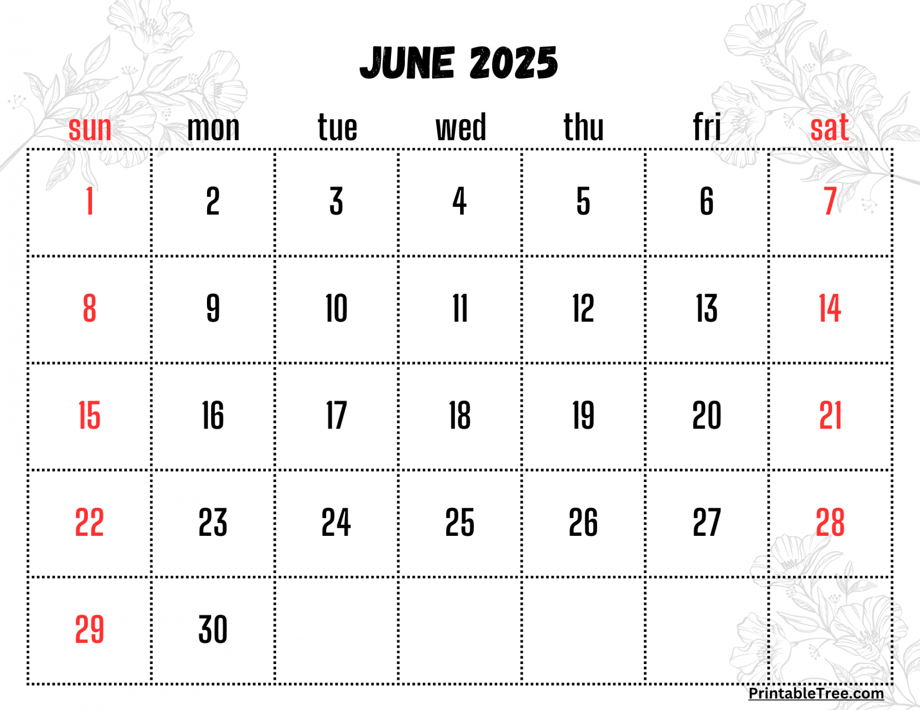 June 2025 Calendar Printable Pdf | Printable June 2025 Calendar With Holidays