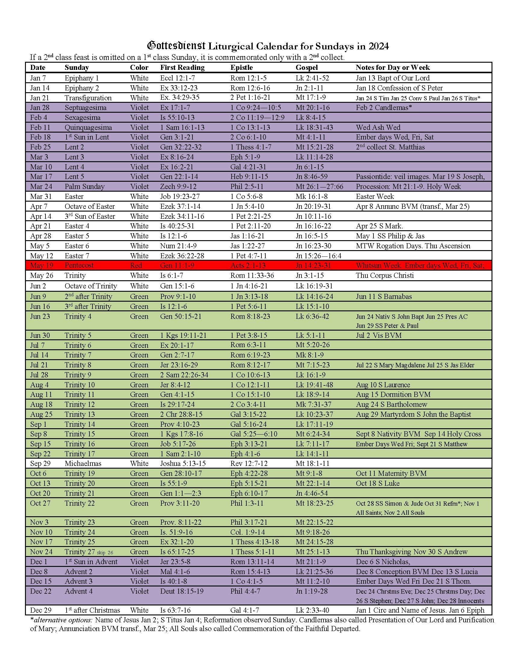 Liturgical Calendar — Gottesdienst | Free Printable Liturgical Calendar 2025