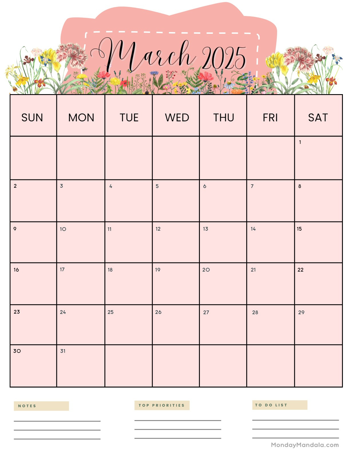 March 2025 Calendar (52 Free Pdf Printables) | Calendar 2025