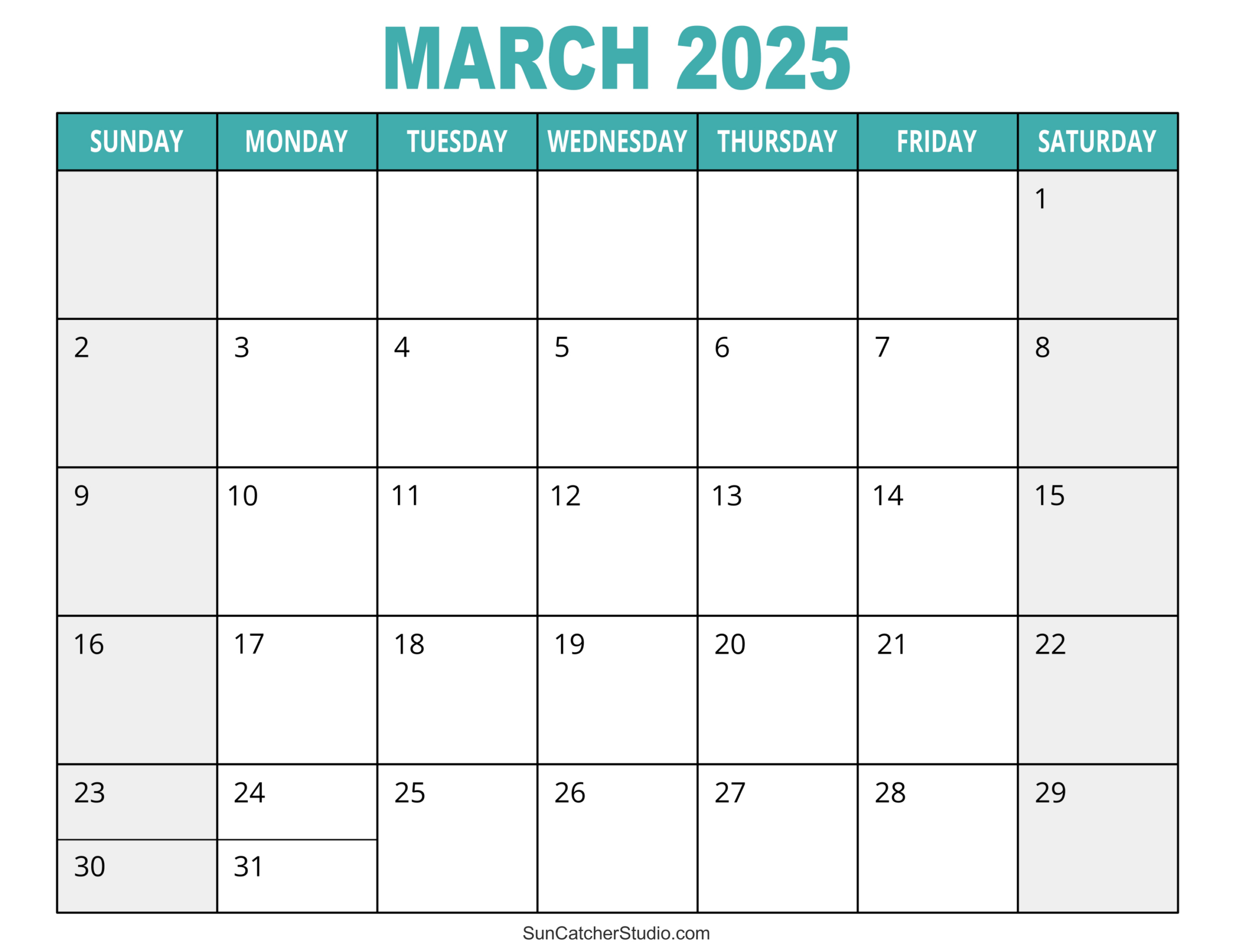 March 2025 Calendar (Free Printable) – Diy Projects, Patterns | 2025 Month Calendar Printable Free