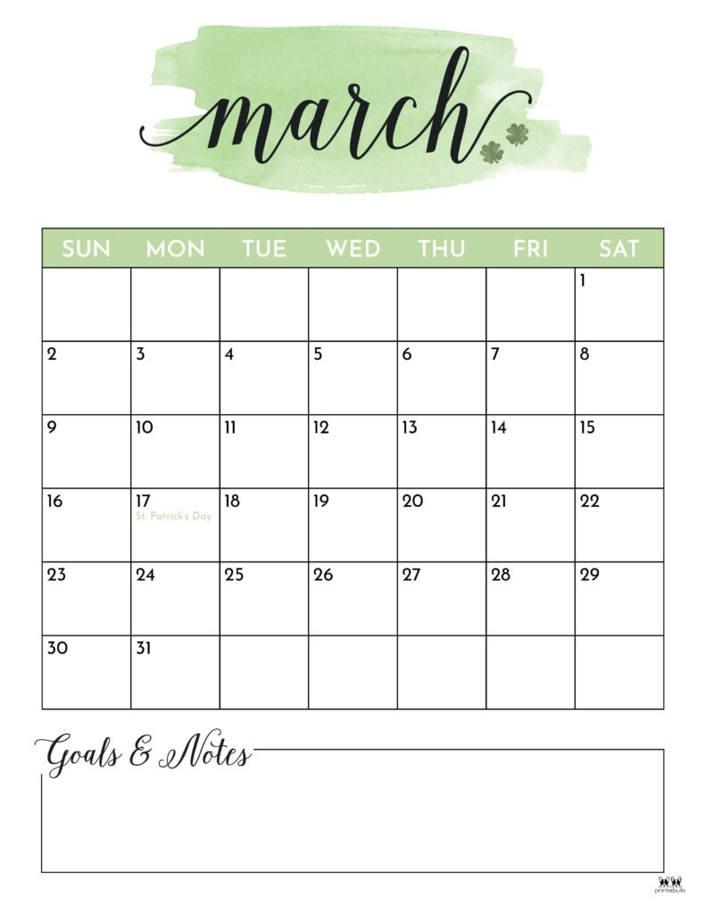 March 2025 Calendars - 107 Free Printables | Printabulls | Cute March 2025 Calendar Printable