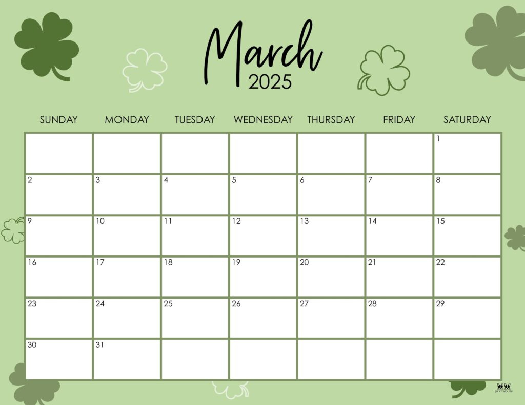 March 2025 Calendars - 107 Free Printables | Printabulls | Cute March 2025 Calendar Printable