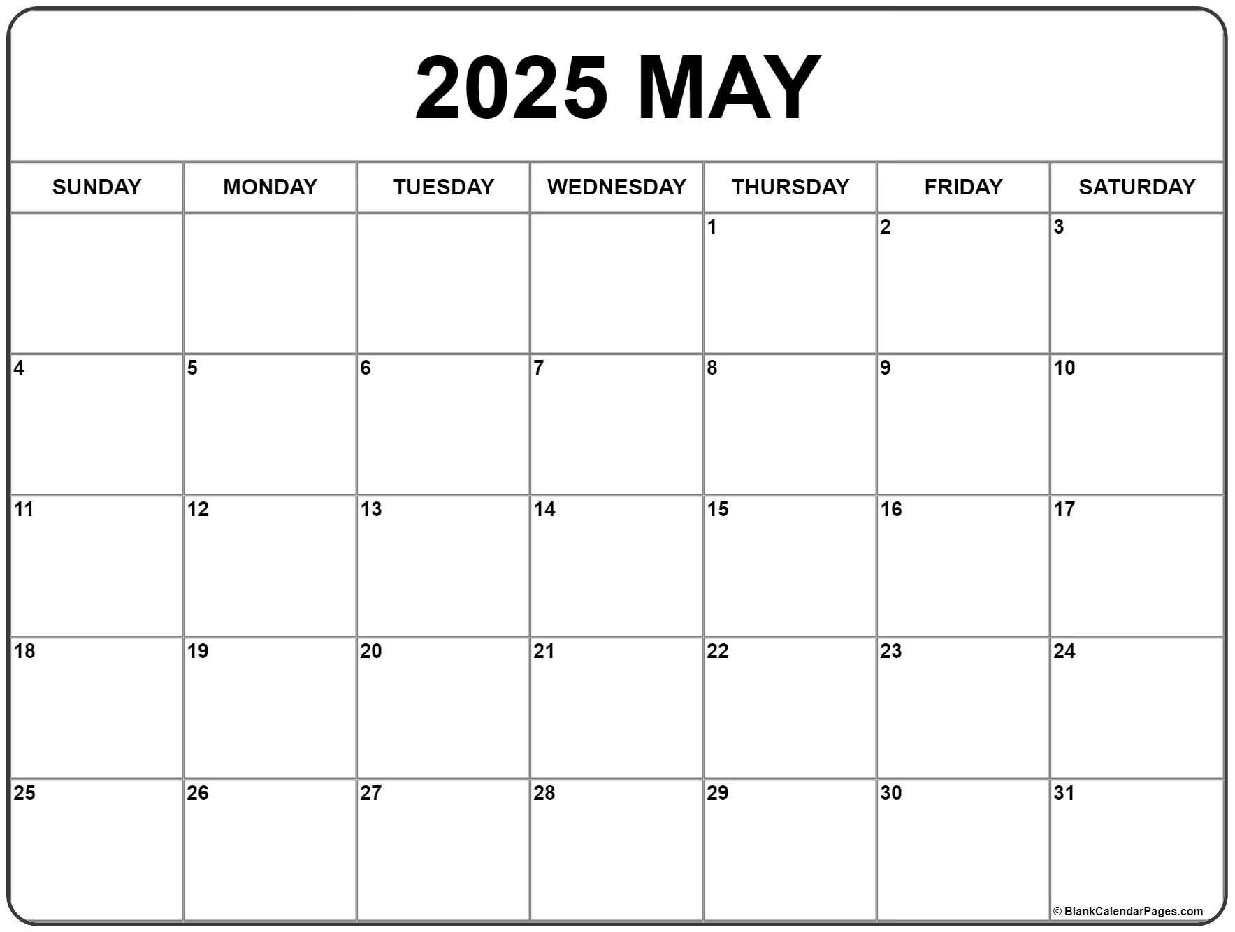 May 2025 Calendar | Free Printable Calendars | Calendar 2025