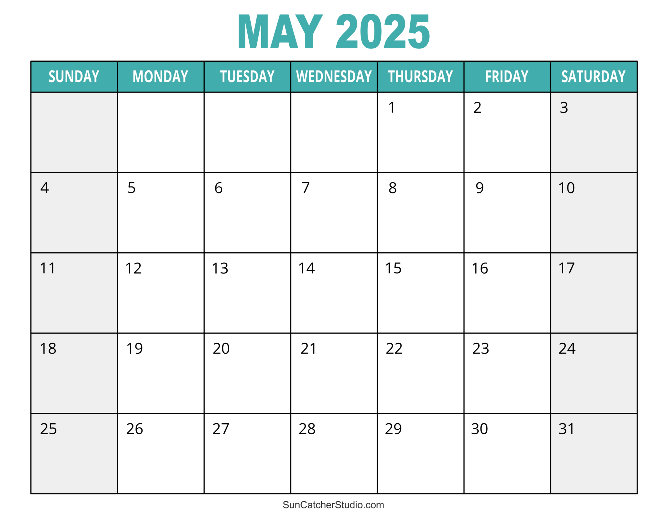 May 2025 Calendar (Free Printable) – Diy Projects, Patterns | 2025 Printable Calendar by Month Printable Free